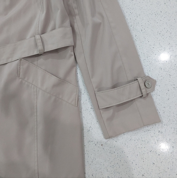 Towne Collection By London Fog Women Beige Tan Trench Coat Belted Button Down M - Picture 7 of 10